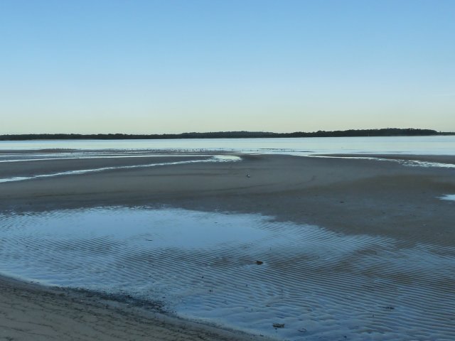 Sandflats, Sans Souci where Georges River runs into Botany Bay looking towards Towra Point, Kurnell